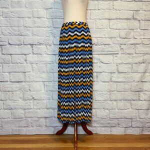 MICHAEL Michael Kors Multicolor Chevron Print Pleated Maxi Skirt